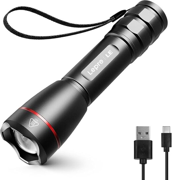 UltraBright Pro Rechargeable Torch – 15000 Lux LED Flashlight - Image 2