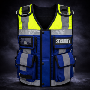 V2 Blue Yellow Hi-Vis Security Vest Dog Handler ID Pocket