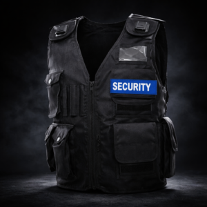 All Black Black Professional Security Tactical Vest Multi Pocket