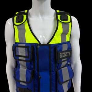 V2 Blue Yellow Hi-Vis Security Vest Dog Handler ID Pocket