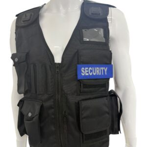 All Black Black Professional Security Tactical Vest Multi Pocket