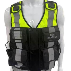 Yellow & Black Hi-Vis Security Vest Dog Handler ID Pocket