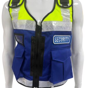 V1 Blue Yellow Hi-Vis Security Vest Dog Handler ID Pocket