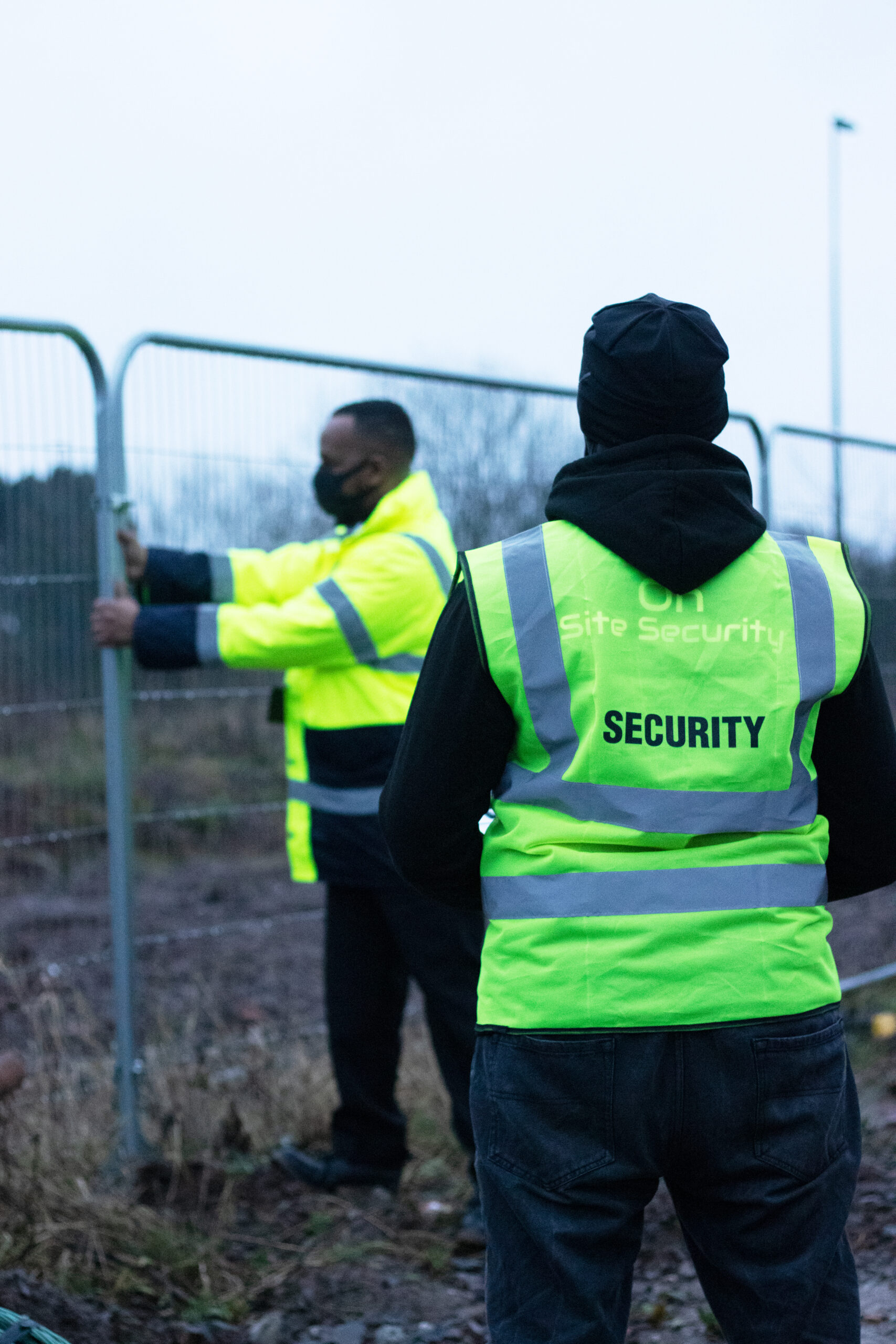 security officer checking gate